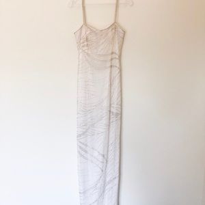 White & Silver Sequin Gown